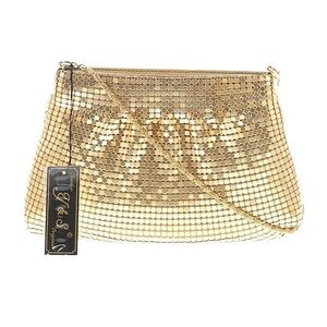 NWT Glitzy Gold Mesh Crossbody